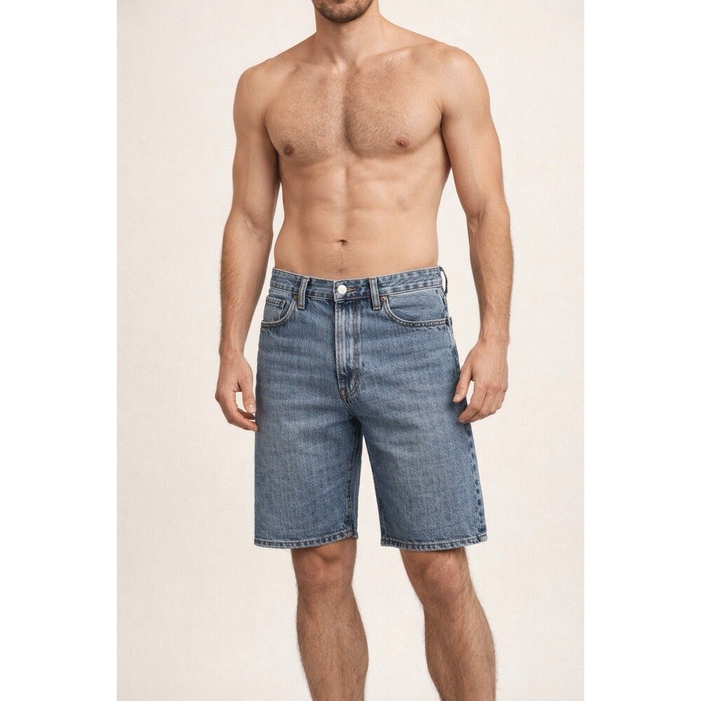 Levis Men's 550 Shorts 36x10 Relaxed Fit Light Wash Blue Denim Jorts Jean Y2K